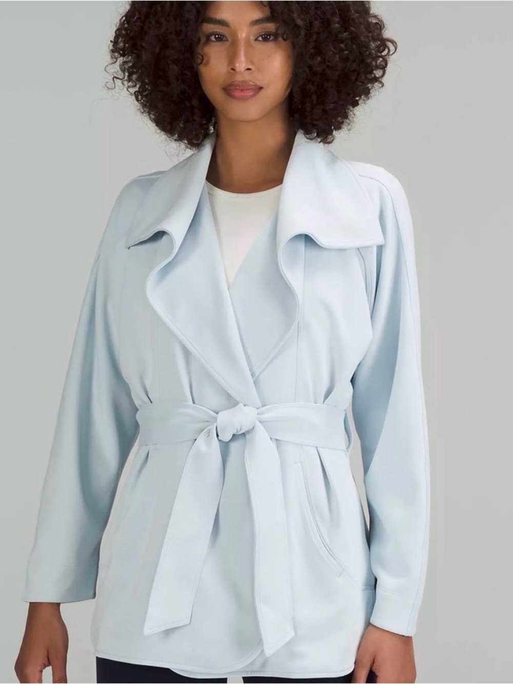 Lululemon Softstreme Belted Wrap Trench Jacket | Powder Blue | XS/S